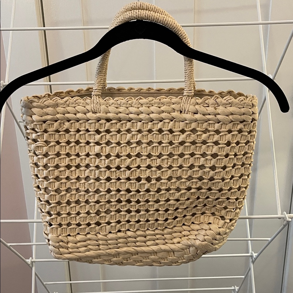 Woven Straw Tote Bag in Natural - Picture 6 of 6
